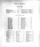 Table of Contents, Spink County 1909